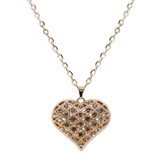 NEW! XXL Statement Heart Pendant Gold & Silver Genuine Crystals Three Styles Necklace Jewellery Women Birthday Christmas UK Etsy Seller