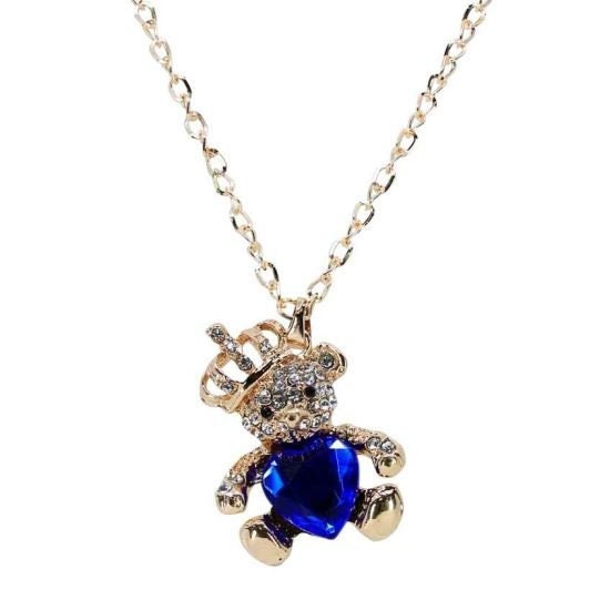 NEW! XXL Statement Teddy Bear Pendant Gold & Silver Genuine Crystals Different Necklaces Jewellery Women Birthday Christmas UK Etsy Seller