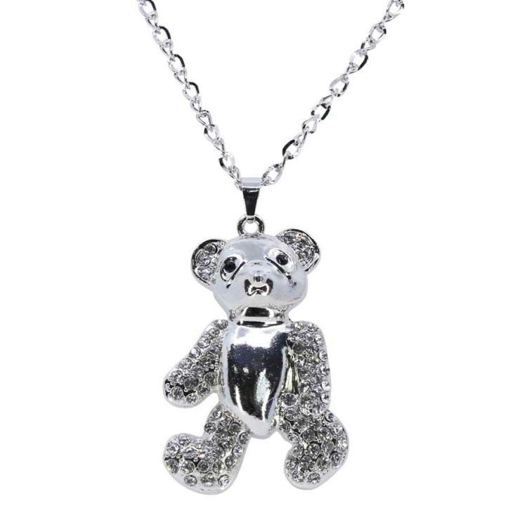 NEW! XXL Statement Teddy Bear Pendant Gold & Silver Genuine Crystals Different Necklaces Jewellery Women Birthday Christmas UK Etsy Seller