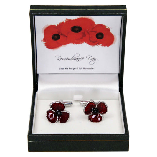 Red Poppy Cufflinks For Remembrance Day Memorial Day Gifts Men Dad Brother Grandpa Grandad Husband Boxed Gift Set Christmas UK Seller 2022