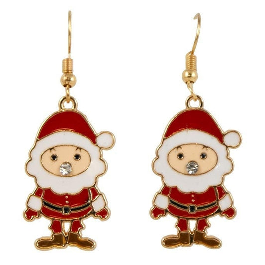 Santa Christmas Drop Earrings  Pierced Drop Earrings Women Christmas Birthday Gifts Fashion Jewellery UK