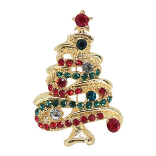 Christmas Brooch 2022 UK Seller Christmas Tree Bauble Decorations Crystal Pin Badge Boxed Set XMAS Personalised Gifts for Ladies