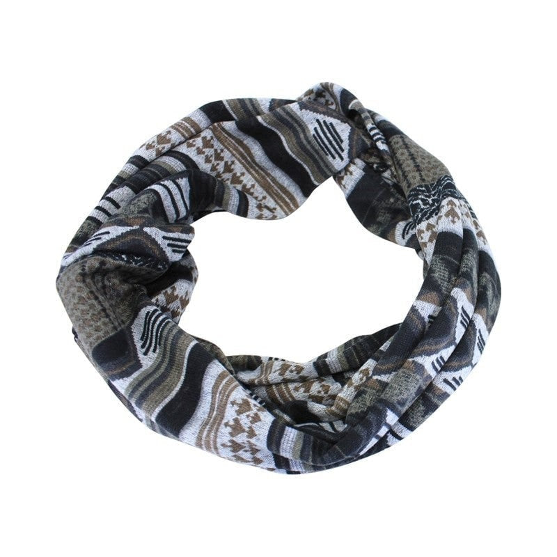 Loop Scarf Fair Isle Design Endless Infinity Scarf Ladies Winter Scarves For Women Teenagers UK Seller