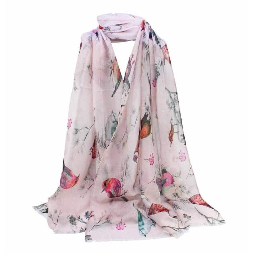 Robin Print Maxi Scarf High Quality Cotton Feel Super Soft Winter Scarves Christmas Gifts  UK Seller