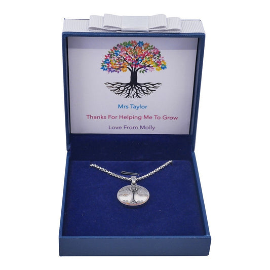 Personalised Gifts For Teachers Tree Of Life Necklace Best Teacher Boxed Gift Set Teacher Assistant Apple Christmas Birthday Thank You