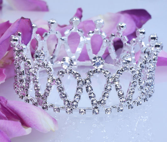 Brides Tiara Genuine Crystal Princess Bridesmaid Flower Girl Prom Wedding Crown UK Seller Bridal Hair Accessories Silver Tiara