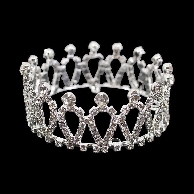 Brides Tiara Genuine Crystal Princess Bridesmaid Flower Girl Prom Wedding Crown UK Seller Bridal Hair Accessories Silver Tiara