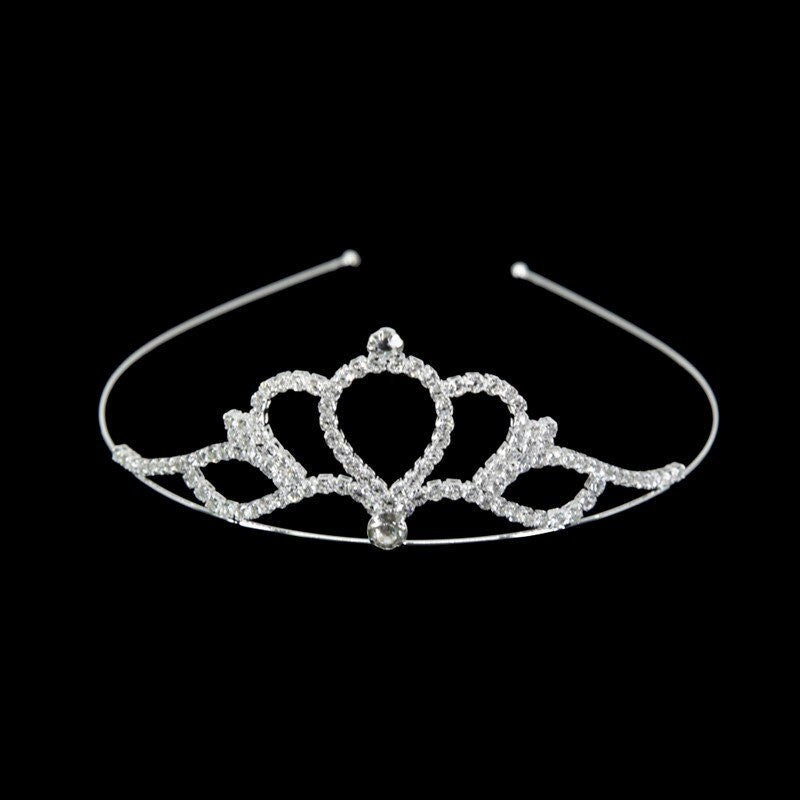 Brides Tiara Genuine Crystal Princess Bridesmaid Flower Girl Prom Wedding Crown UK Seller Bridal Hair Accessories Silver Tiara