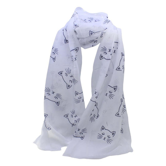 New Cat Print Maxi Scarf High Quality Cotton Feel Super Soft Winter Scarves Christmas Gifts  UK Seller