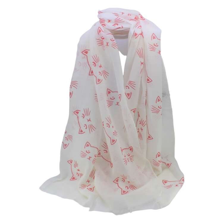 New Cat Print Maxi Scarf High Quality Cotton Feel Super Soft Winter Scarves Christmas Gifts  UK Seller