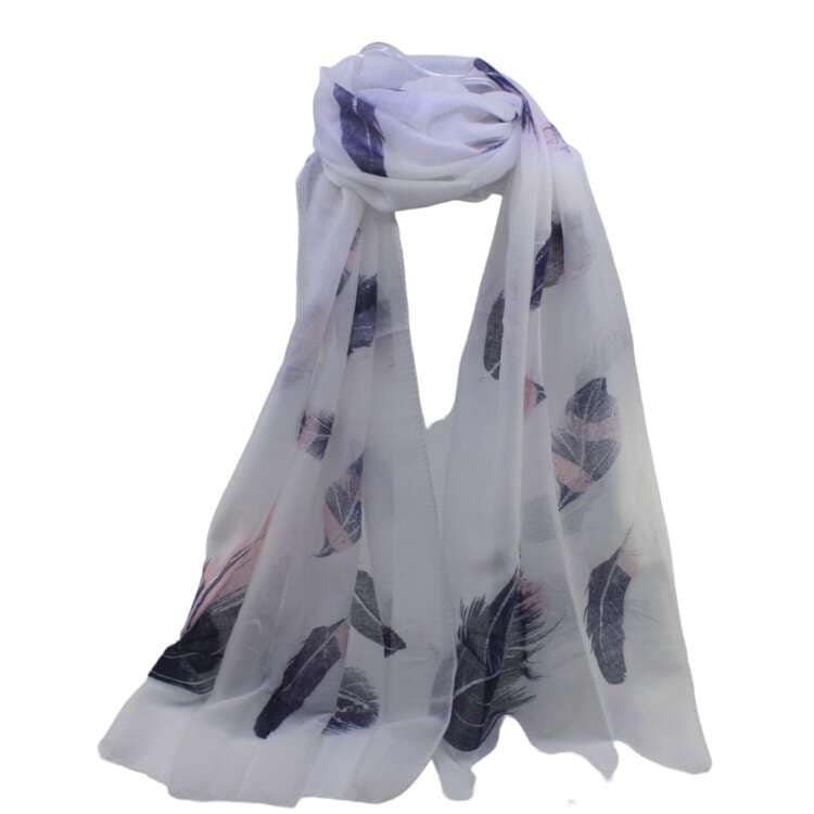 New Feather Print Maxi Scarf High Quality Cotton Feel Super Soft Winter Scarves Christmas Gifts  UK Seller