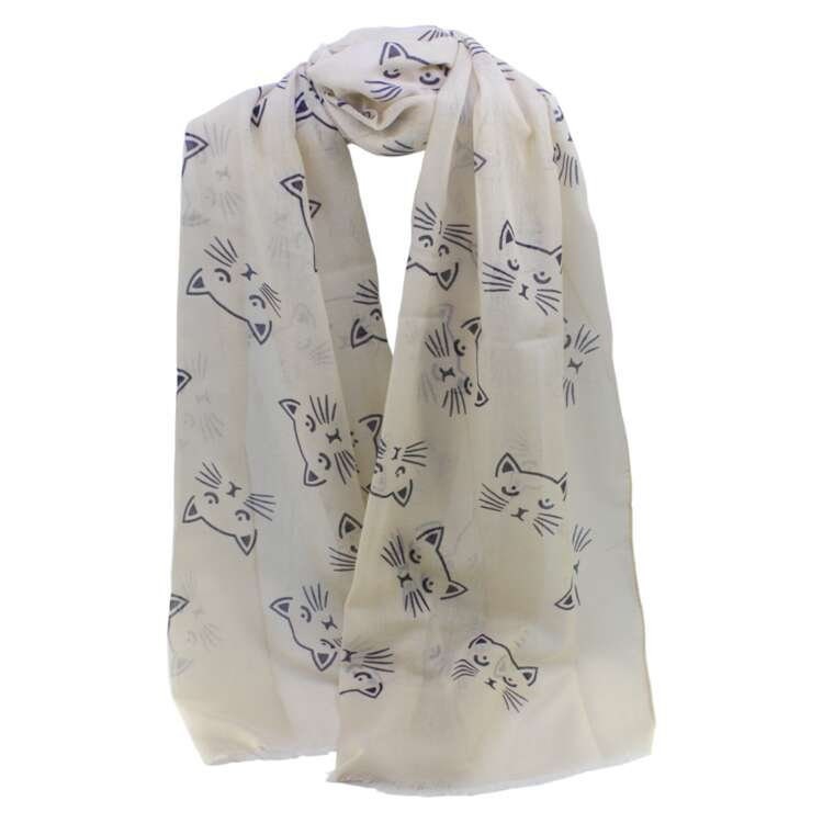 New Cat Print Maxi Scarf High Quality Cotton Feel Super Soft Winter Scarves Christmas Gifts  UK Seller