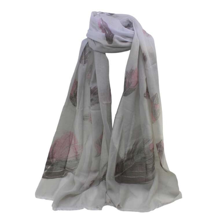 New Feather Print Maxi Scarf High Quality Cotton Feel Super Soft Winter Scarves Christmas Gifts  UK Seller