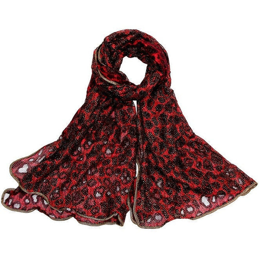 High Quality Lurex Mesh Scarf Animal Print Frill Design Ladies Hijab Shawl Wrap Evening Scarf Sarong UK Seller Gifts Women Christmas