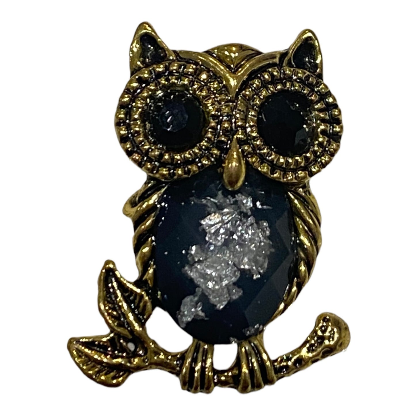 Owl Brooch Gold Semi precious Stones Hand Made UK Brooches for Women Bird Pin Badges Christmas Vintage Wise Owl Teacher Gifts UK Seller