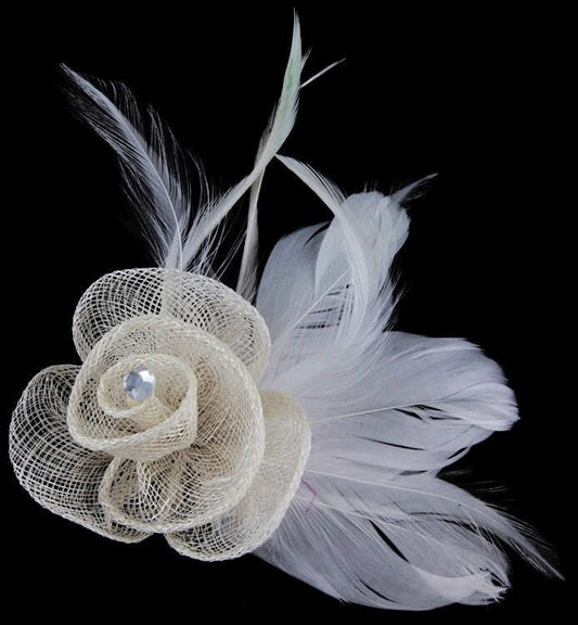 Ivory Black Red Fascinator Wedding Ascot Sinamay Hat Hairband  Small Fascinator Hair Comb Clip Mother Of The Bride Ascot Bridal UK Seller