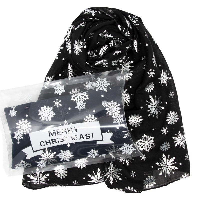 Snowflake Maxi Scarf Boxed Gift Merry Christmas XMAS Set Gifts Mum Nan Sister Friend Teacher UK Seller