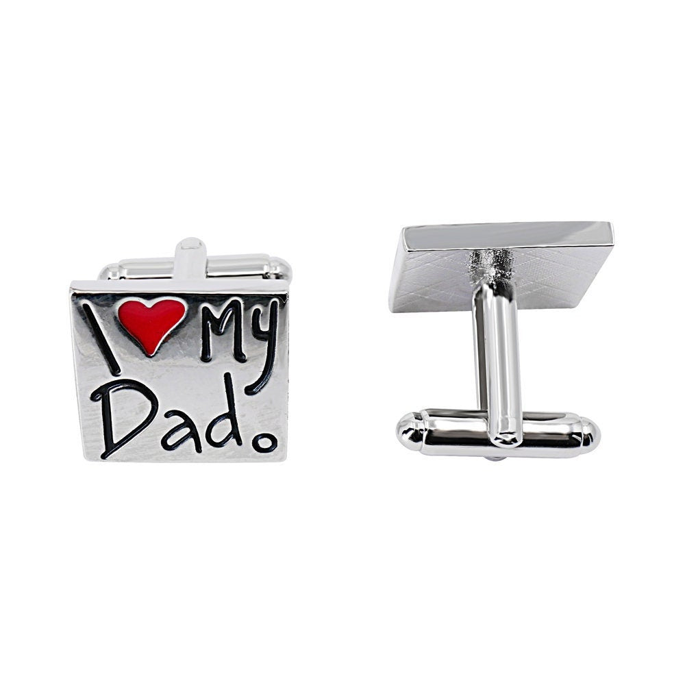 Engraved I Love My Dad Cufflinks Fathers Day Gifts Birthday Personalised Gifts For Dad Boxed Set Mens Accessories Silver