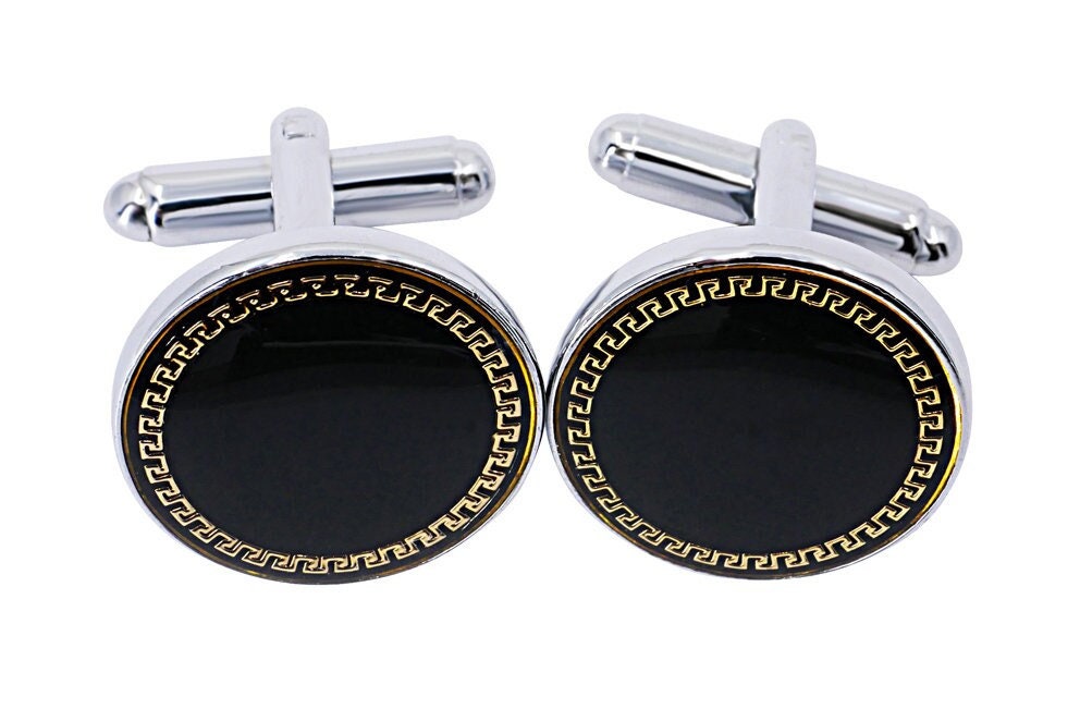 Luxury Cufflinks Best Dad Ever Fathers Day Birthday Gifts For Dad Greek Key Design Boxed Gift