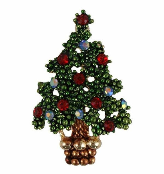 Christmas Tree Brooch 2021 UK Seller Christmas Decorations Crystal Pin Badge Boxed Set XMAS Personalised Gifts for Ladies