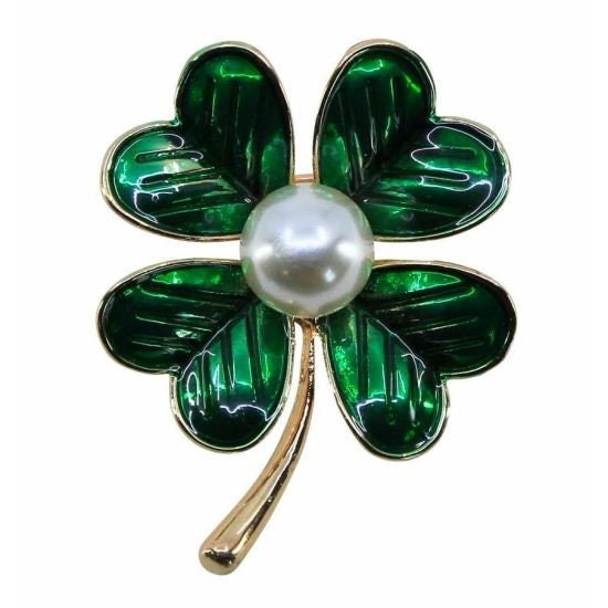 NEW!! Four Leaf Clover Brooch Good Luck Gifts Hand Made Brooches for Women Pin Badges Christmas Vintage Gifts UK Seller Sincerely For You