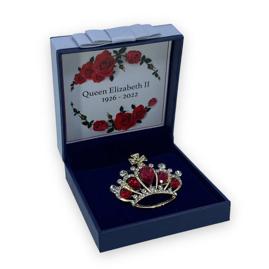 Queen Elizabeth II Crown Memorial Brooch 2022  Platinum Jubilee Keepsake Royal British Souvenir Mum Nan Gran Christmas Boxed Gift Set UK