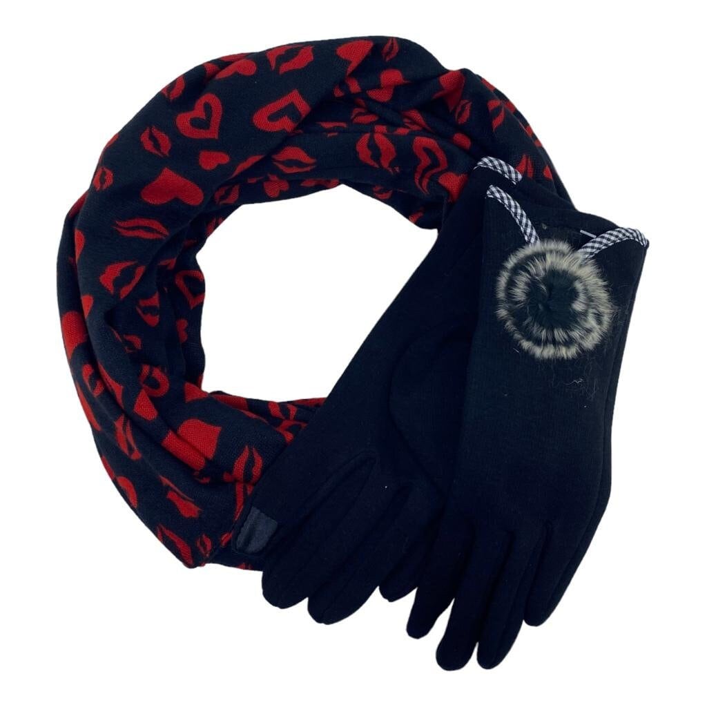 NEW Stock Added!! Loop Scarf Gloves Gift Set Christmas Gifts Women Infinity Endless  Scarf Winter  Scarves  Fleece Lined Warm Gloves UK