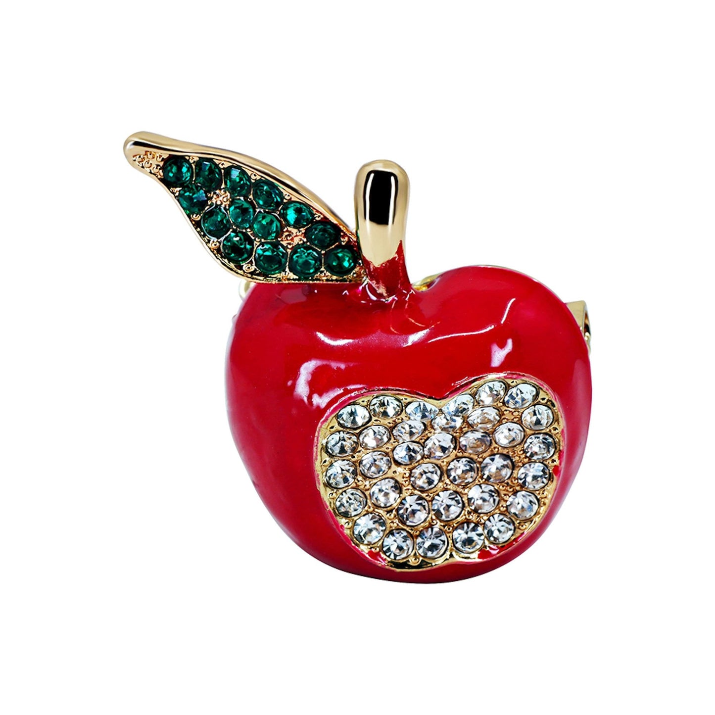 Teacher Thank You Gift for Her - Red Enamel Genuine Crystal Apple Brooch Best Teacher Ever Gift Teacher Appreciation Gift   Leaving School