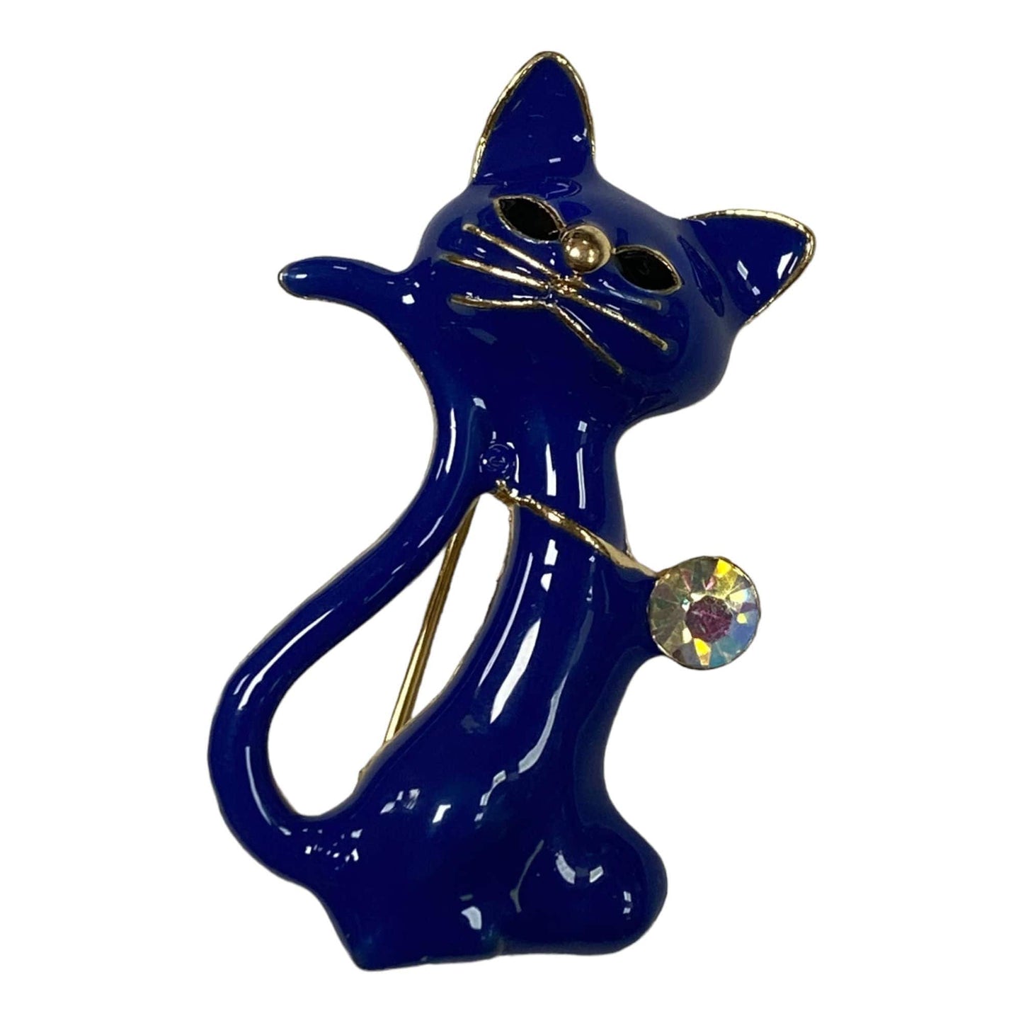 Enamel Cat Brooch Kitty Hand Painted Hand Made UK Novelty Brooches for Women Pin Badges Christmas Birthday Mothers Day Mum Nan Friend UK