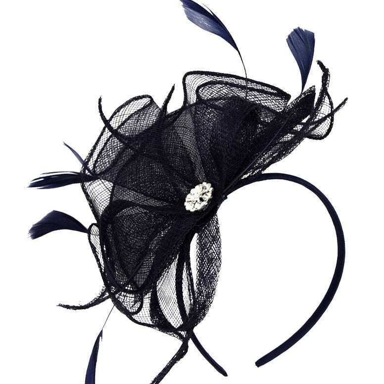 Black Royal Blue Red Teal Navy Fascinator Wedding Ascot Hat Hairband Headband Small Fascinator Brooch Clip Mother Of The Bride Bridal UK