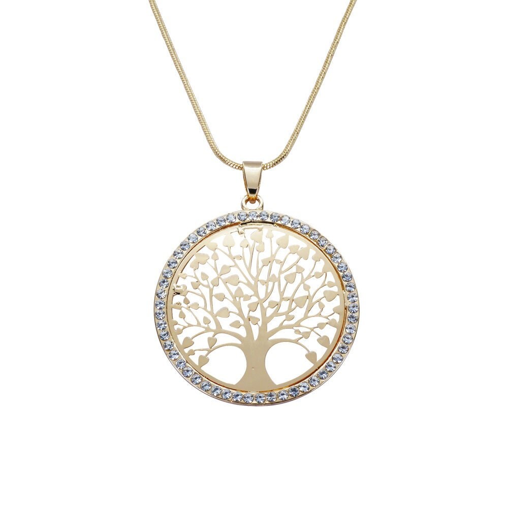 Gold Tree Of Life Pendant Large Necklace And Earring Set Sentimental Gifts For Women Tree Of Life Gifts For Mum Nan Sister Friend