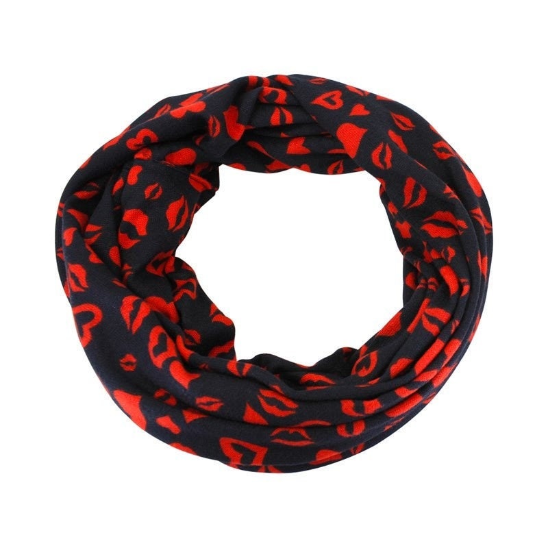 Loop Scarf Kiss Design Endless Infinity Scarf Ladies Winter Scarves For Women Teenagers UK Seller