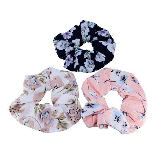 Assorted Floral Scrunchies 3 Pack  Hair Scrunchy Back to School Hair Accessories Hair Ties Bobbles UK Seller