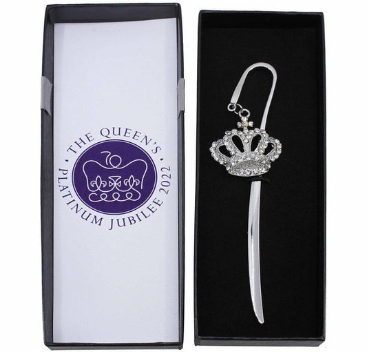 Queens Jubilee 2022 Brooch Platinum Jubilee Bookmark Gift Souvenir Queens Crown Brooch Boxed Gift Set Part Gifts UK Seller