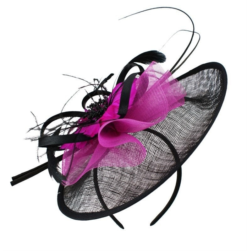 Pink Turquoise Black White Fascinator Wedding Ascot Hat Hair Small Fascinator Brooch Clip Mother Of The Bride Bridal UK buy Seller