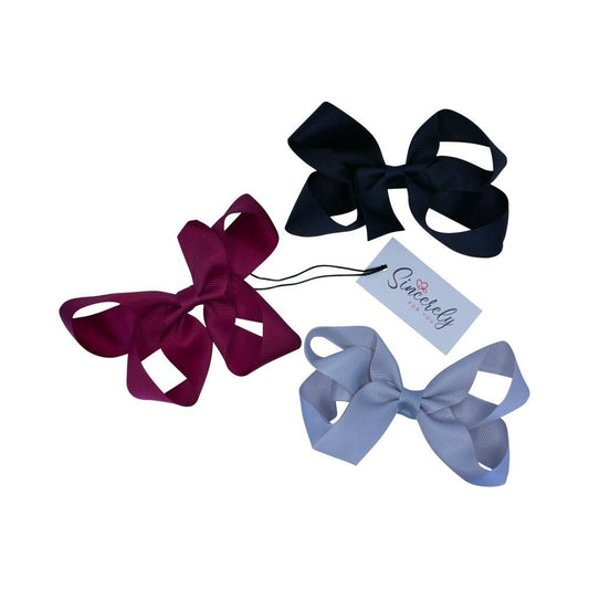 Grosgrain Bow 2 Pack Concord Clips UK Seller Girls Hair Accessories Winter Bows Check Design Clips Grips Baby Bows Back To School