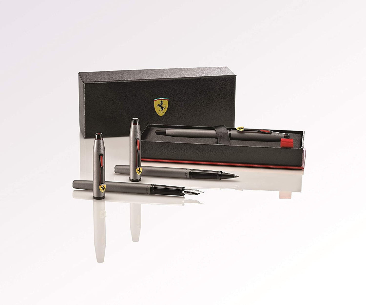 Cross Scuderia Ferrari Century II - Titanium Grey Satin Lacquer Ballpoint Pen incl. Luxury Gift Box Single Pen in Gift Box Men Dad Husband