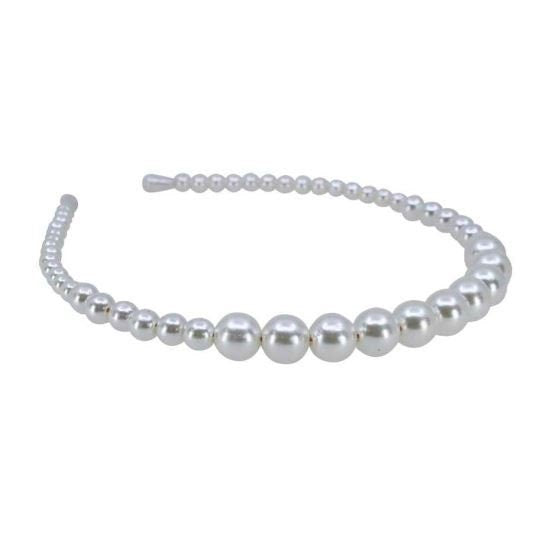 White Pearl Headband Bridal Bridesmaid Flower Girl Hair Accessories Wedding Hair Piece