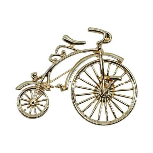 Gold Penny Farthing Bicycle Brooch Cyclist Gifts Brooches for Women Pin Badges Christmas Vintage Mum Nan Sister Birthday UK Seller