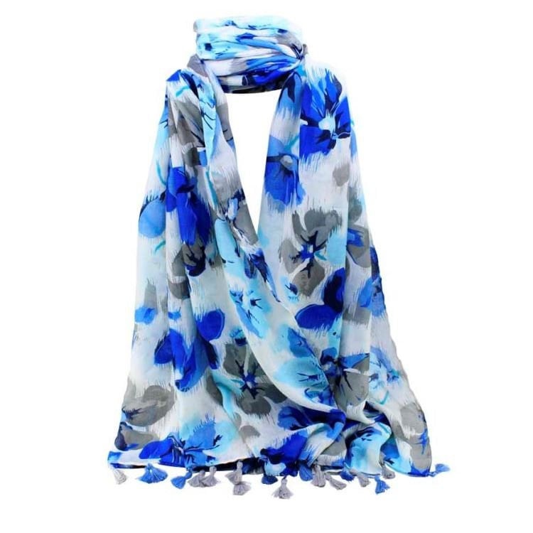 Floral  Maxi Scarf High Quality Cotton Feel Super Soft Winter Scarves Wrap Shawl Christmas Gifts Women Mum Sister Nana Nan UK Seller