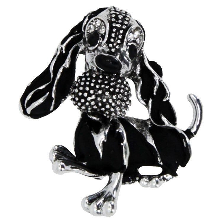 Dog Brooch Basset Hound Gift Puppy Crystal Brooch Hand Made UK Brooches for Women Bird Pin Badges Christmas Vintage Pet Animal Gifts Women