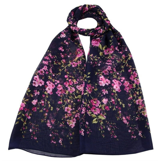 High Quality Chiffon Scarf Floral Stripe Design Ladies Hijab Shawl Wrap Scarf Sarong UK Seller Christmas Birthday Gifts Women