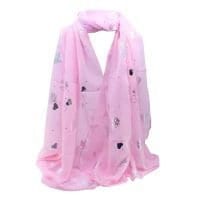 Foil Love Heart Print Maxi Scarf  Gifts UK Seller Mum Nan Sister Cotton Summer