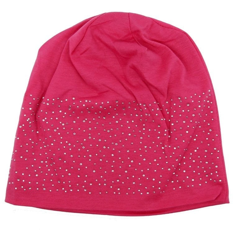 Diamnti Beanie Hat Black Grey Navy Pink Rhinestone Embellishments Ladies Womens Winter Stretchy  Hats Christmas  UK