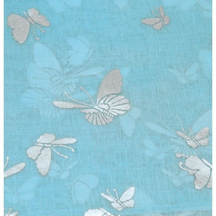 Foil Butterfly Print Maxi Scarves Gifts UK Seller Mum Nan Sister Cotton Summer 2022