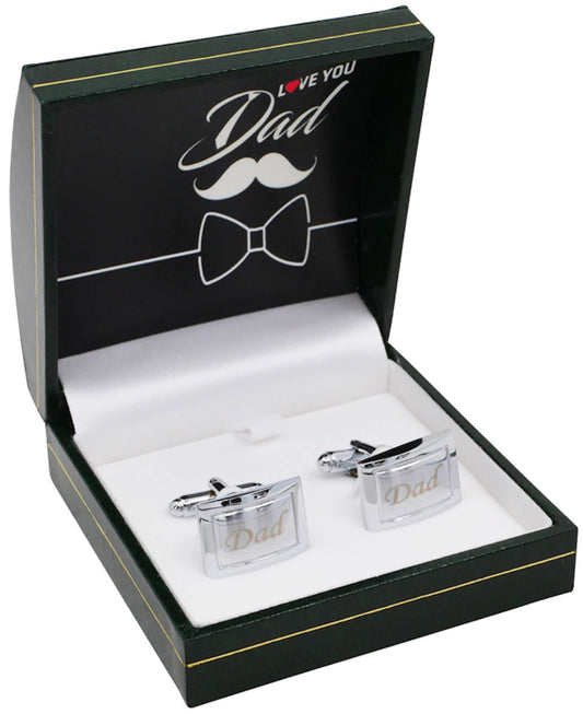 Dad Engraved Cufflinks Love You Dad Boxed Cuff Link Gift Set Personalise Cufflinks for Men Birthday Fathers Day Wedding  Christmas