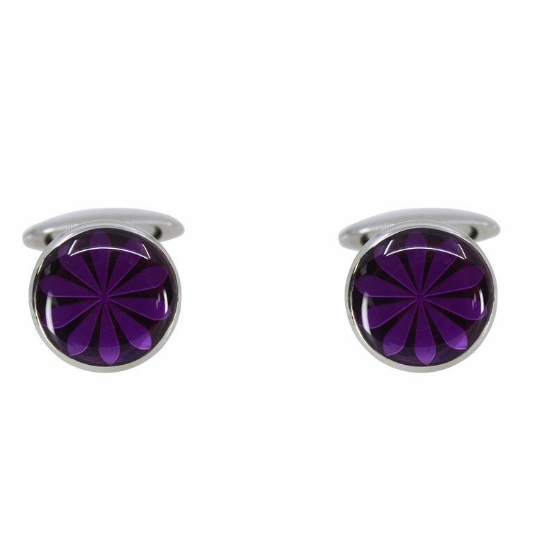 Purple Grey Cufflinks Sonia Spencer  Groom Cufflinks Wedding Cuff Links Wedding Party Best Man Boxed Gift Set Christmas Birthday UK