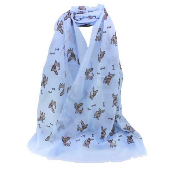 Blue White Dog Print Maxi Fashion Scarf Wrap Shawl Women Cotton Feel High Quality