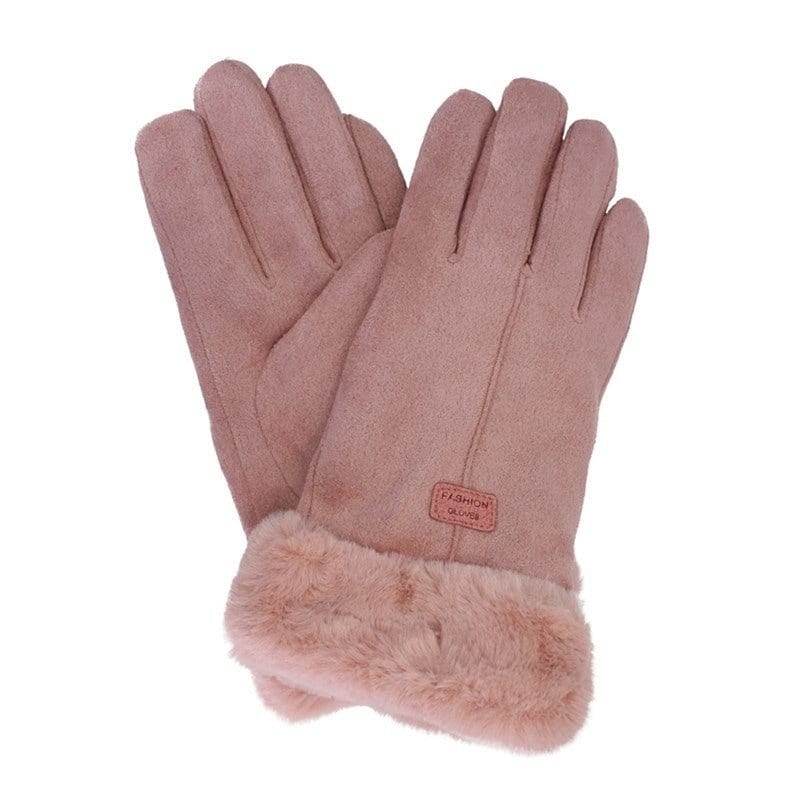 Fur Trim Fleece Lined Gloves Women Ladies Touch Screen Technology Gloves UK Seller