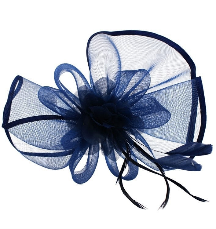 Black Navy Ivory Fascinator Wedding Ascot Hat Hair Small Fascinator Brooch Clip Mother Of The Bride Bridal UK Seller